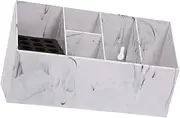 Beauty Tools Comb Scissor Box Storage Box Scissor Holder (407 Light Marble) Hair Para Utensil Holder Makeup Brush Holder with Lid Nail Polish Holder Clipper Professional Dryer Abs