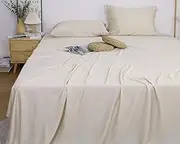 S VICTORY SYMBOL 100% Bamboo Flat Sheet King Size Flat Sheet Only,300TC Top Sheet Bedding Flat Sheet for Queen Mattress,Luxury & Ultra Soft Flat Bed Sheet King Size Top Sheet