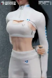 BOX STUDIO 1/6 White GYM Clothes Set Fit 12" Woman S22A Action Figure Body Toy
