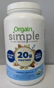 Orgain - Simple Plant Protein Powder - Creamy Vanilla - 2.04 LB