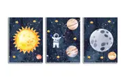 [Namly Design] Posters - Sun, Planets and Astronaut / Set of 3