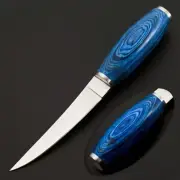 RaB Handmade D2 Tool Steel Fixed Blade Scandinavian/Puukko Fillet Knife W/Sheath