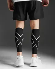 Compression Calf Guards, 2XU, XXS, Black/Black, Unisex