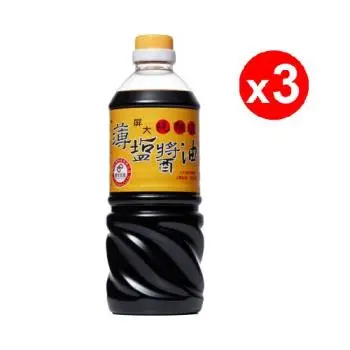 屏大非基改薄鹽醬油710ml/瓶*3瓶