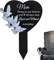 Cemetery Markers for Graves - Waterproof Metal Black Grave Stake Plaques | Heart Shape Graveyard Decorations Remembrance Yard Stake for Friend, Humans & Outdoor