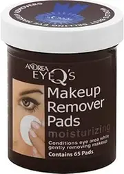 Andrea Eye Q's Eye Make-Up Remover Pads Moisturizing 65 Each (Pack of 10)