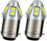 Ruiandsion BAX15D LED Bulb White 9-30V Non Polarity 3030 10SMD LED Chip 360°Brilliant Illumination LED Bulb for Car Auto Motorcycle Scooter Moped Pack of 2