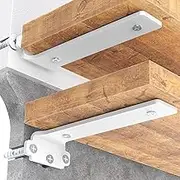 Goovilla Shelf Brackets 6 Inch, 6 Pack Floating Shelf Bracket, Heavy Duty Shelf Brackets for Wood Shelves, White Metal Wall Shelving Brackets, 6" Shelf Support Brackets with 160 lb. Load Capacity
