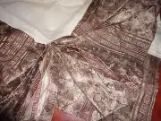 CROSCILL TANGIER BRONZE BROWN AMETHYST GOLD KING BEDSKIRT 14" DROP COTTON BLEND