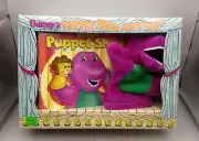NEW 2000 Barney's Puppet Show Gift Set- Handpuppet & Book in Puppet Theater Box