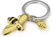 Metalmorphose Keyring Miniature 3D Metal Keychain Honey Bee