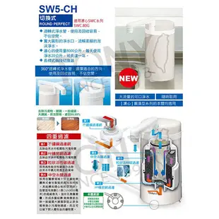 日本東麗 淨水器+濾心組合 SW5CH+SWC.80G 贈陶瓷刀+拭淨布 (8.2折)