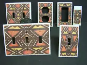 AFRICAN MUD CLOTH IMAGE 1 LIGHT SWITCH COVERS PLATE AND OUTLETS
