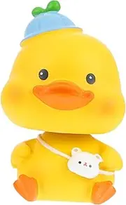 MINAOLULUS Moving Head Duck Car Ornament Funny Resin Craft for Dashboard Decor Cute Shaking Duck Dashboard Decoration Car Accessory for Home and Office Adorable Present for All Ages
