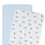 2pack Jersey Bassinet Fitted Sheet (40 x 80 x 12cm) Mason/Confetti