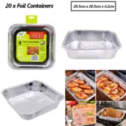 20 x Aluminium Foil Containers Disposable Baking Oven Takeaway Roasting Tray