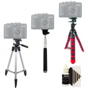 Tall & Flexible Tripod + Monopod + Cleaning Kit for Canon PowerShot G7X II G16