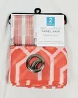 Coral Geometric Lattice Printed Voile Sheer Panel Pair - 104"x63" 104"x84"
