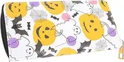 [OATIPHO] Halloween Pumpkin Wallet Small Zipper Purse Cardholder Cute Halloween Purse