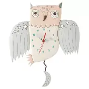 Allen Designs 6015361 Sweet Dreams White Owl Pendulum Wall Clock 11″