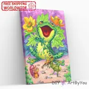 Paint By Numbers Kit Frog Animal Abstract Home Painting Canvas Framed Draw Decor
