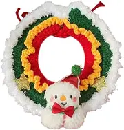 Whtkoph Knitted Cat Collar, Christmas Dog Collar, Festive Decoration for Dogs, Cats, Costumes, Hand-Woven Christmas Collars, Snowman S