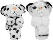 FELTECHELECTR 2pcs Plush Animal Slap Bracelets Jungle Theme Wristbands for School Party Favors Comfortable and Lightweight Slap Bands for Childrens Fun Activities