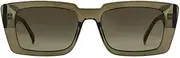 [Carve] Eyewear Ziggy Sunglasses, Crystal Olive Leaf Frame with Brown Gradient Lens