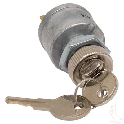 Golf Cart Key Switch, 4 Terminal, E-Z-Go 68+ w/ Factory Lights
