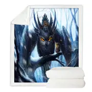 Winter Forest Mother Owl Throw Blanket