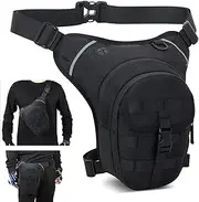 ADRUOX Hip Bag,Leg Bag,Motorcycle Leg Bag,Thigh Bag With Leg Strap,Drop Leg Bag for Motorcycle, Bicycle,Horse Riding, Hiking, Camping, Fishing,Hunting,Outdoor Travel(black), Black, It Can Be Used as a