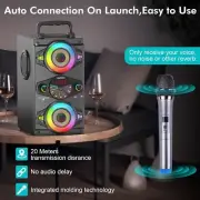 Wireless Outdoor & Home Party Speaker with Subwoofer, FM Radio, LED Lights, Mic