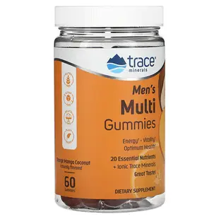 [iHerb] Trace Minerals ® Men's Multi Gummies, Orange Mango Coconut, 60 Gummies
