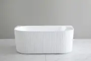 Poseidon Bari Fluted Back To Wall Oval Free Standing Bath