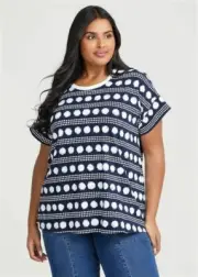 ts Taking Shape Top Size 18 Cotton Mix Spot Style NWT