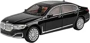Finished Scale Model 1/24 for BMW 760Li Die-cast Alloy Car Model Simulation Sound Light Pull Back Vehicle Model Decorative Ornaments Presents Ornaments(Black)