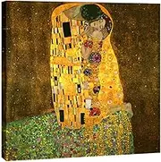 Wieco Art - Extra Large The Kiss by Gustav Klimt Famous Oil Paintings Reproductions Stretched and Framed Modern Giclee Canvas Prints Artwork Pictures on Canvas Wall Art Ready to Hang for Home Decor XL