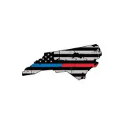 Distressed Thin Blue Red Line North Carolina State Subdued US Flag Sticker