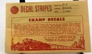 HO Champ Decals S-2 Black Stripes 1/64" HO O Scale NIP