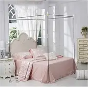 Stainless Steel Bed Canopy e, Mosquito Net Bracket 4 Corners Bed Post, Thicken Spiral Pattern Bed Stand (25Mm 1×2M Bed)