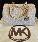 Large Michael Kors Signature Grayson Satchel Handbag Purse-reg $328-Bid @ $159