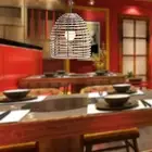 Woven Pendant Lamp Shade Handmade Light Shade for Kitchen Hotel Dining Table