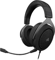 CORSAIR HS60 HAPTIC Stereo Gaming Headset with Haptic Bass (Haptic Bass Powered by Taction Technology, Plush Memory Foam Ear Cups, Custom-Tuned 50mm Neodymium Audio, Detachable Microphone) Carbon