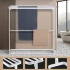 Bath Hanger Bathroom Organizer Storage Holder Dry Steel Freestanding Towel Rack
