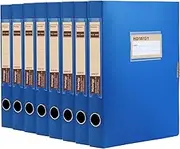 A4 Document Box Plastic Archive Cases with Lid, 31×24x4 cm, File Folder Organizer Document Storage File Boxes for Office, School, Letter Size Paper (Blue (8 Packs))