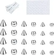 [Sanfenly] Fake Nose Eyebrow Ring Fake Lip Labret Studs Replacement Ball with 40pcs Sticker Faux Nose Studs Non-Piercing Body Jewelry Fake Skin Piercing