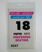 Michael Jackson Preferred Seat #18 Backstage Pass Original Bad 1987 Concert Tour