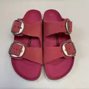 Birkenstock New w/ Box Arizona Big Buckle Fuchsia Tulip Nubuck Pink Footbed Reg