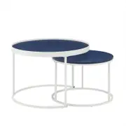 Urban Style 760mm Blue on Blue Reflect Nested Coffee Table Set