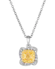 Le Vian Yellow Diamond 14K Two -Tone 0.10 ct. tw. Diamond Pendant